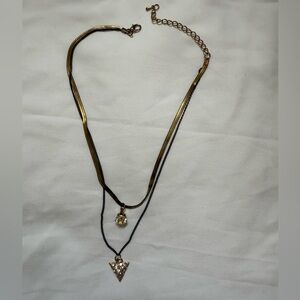 Elegant Gold and Black Layered Necklace